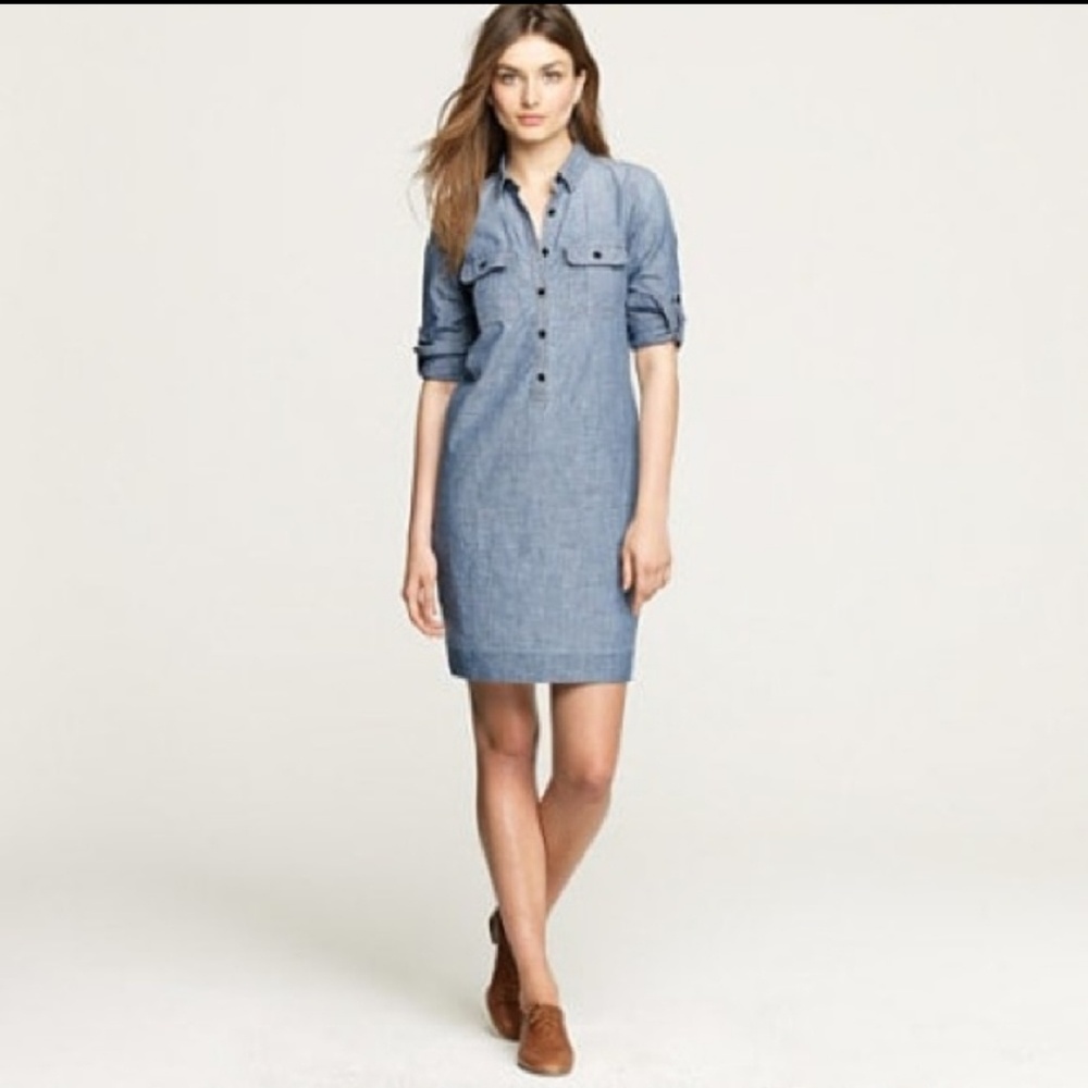 J Crew Shirt Chambrey Dress M